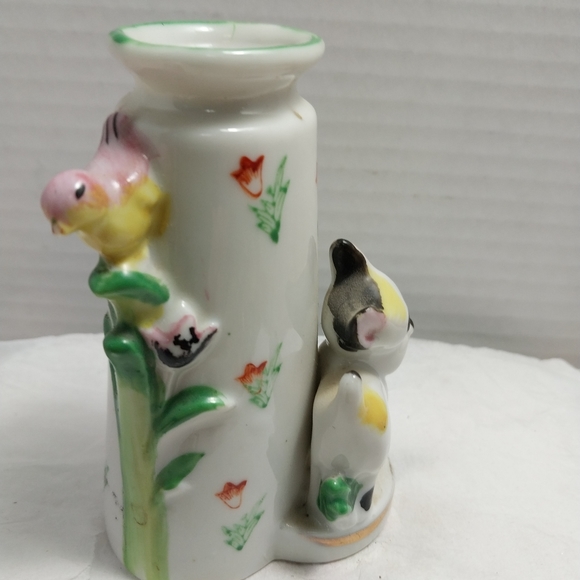 Mini vase with dog and bird 1940s - Picture 2 of 3